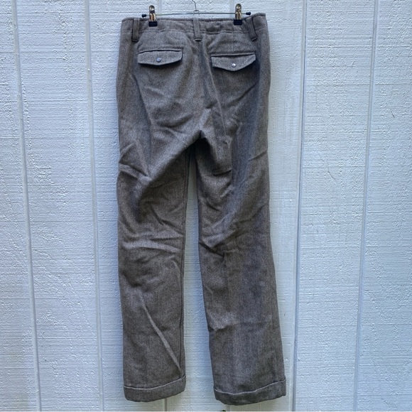 Eddie Bauer size 10 tall wool blend houndstooth trouser with cuffed hem - Picture 5 of 9